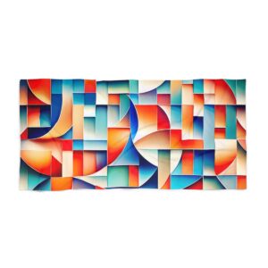 Beach Towel Sunset Geometric Waves