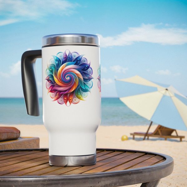 Stainless Steel Travel Mug with Handle, 14oz