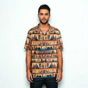 Cityscape Sunset Hawaiian Shirt