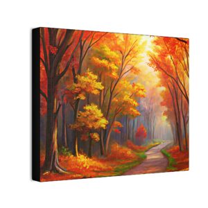 Autumn Forest Canvas Art- Vibrant Fall Landscape Wall Art