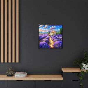 Lavender Field Framed Canvas Art – Colorful Landscape Wall Decor for Home, Office & Gifts