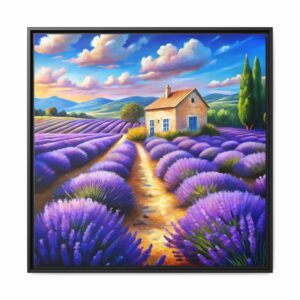 Lavender Field Framed Canvas Art – Colorful Landscape Wall Decor for Home, Office & Gifts