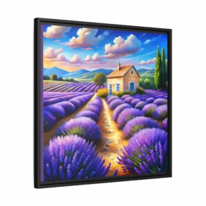 Lavender Field Framed Canvas Art – Colorful Landscape Wall Decor for Home, Office & Gifts