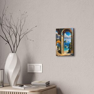 Serene Coastal Canvas Art – Tranquil Seascape with Architectural Arches