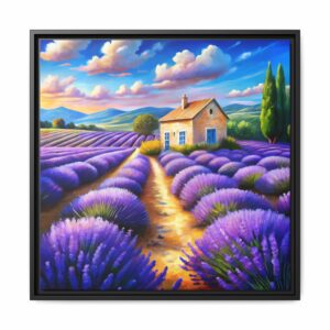 Lavender Field Framed Canvas Art – Colorful Landscape Wall Decor for Home, Office & Gifts