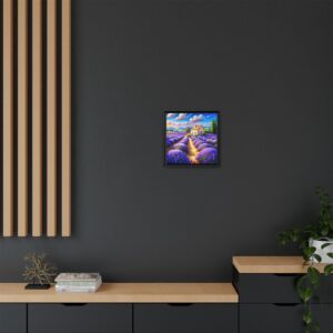 Lavender Field Framed Canvas Art – Colorful Landscape Wall Decor for Home, Office & Gifts
