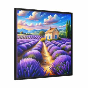 Lavender Field Framed Canvas Art – Colorful Landscape Wall Decor for Home, Office & Gifts