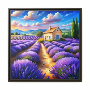 Lavender Field Framed Canvas Art – Colorful Landscape Wall Decor for Home, Office & Gifts