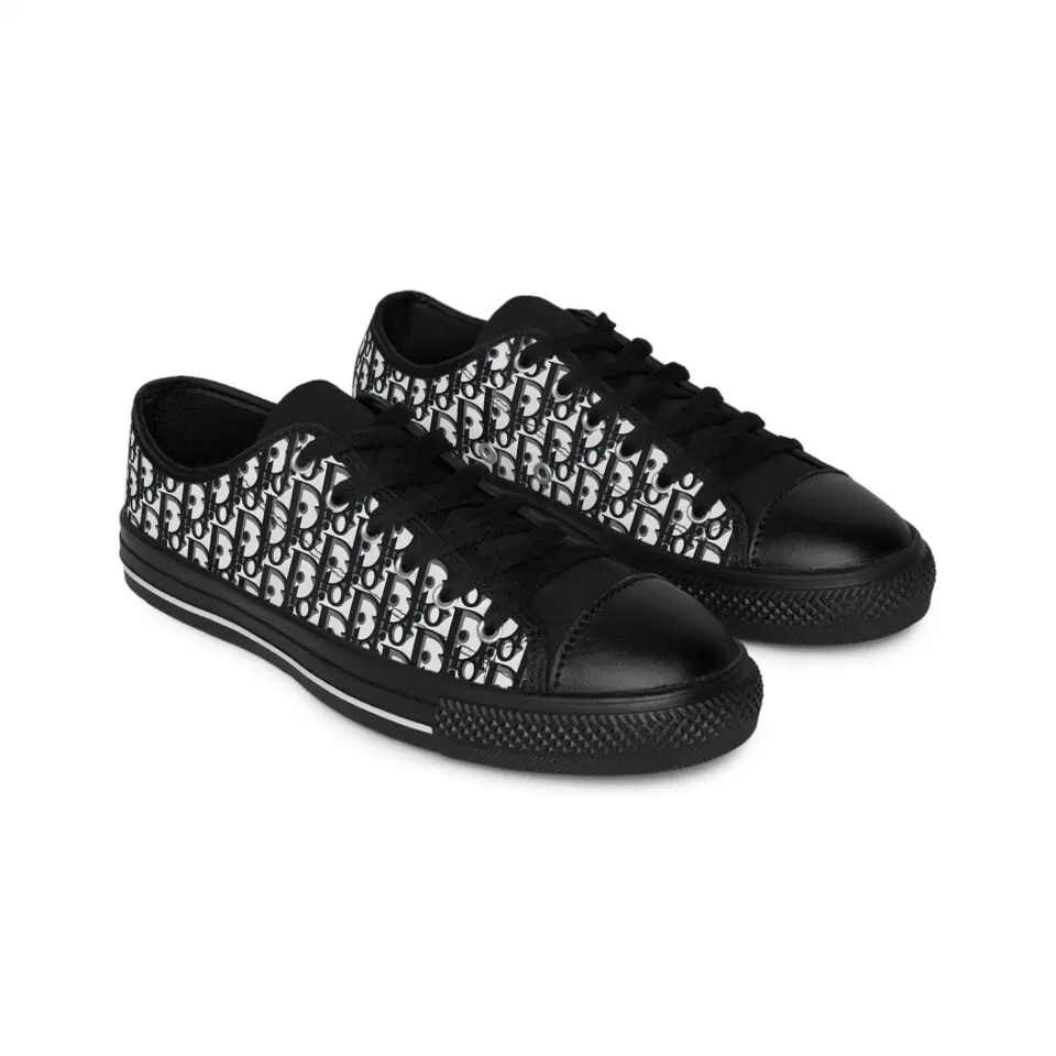Stylish Patterned Men's Sneakers - Trendy Black and White Design