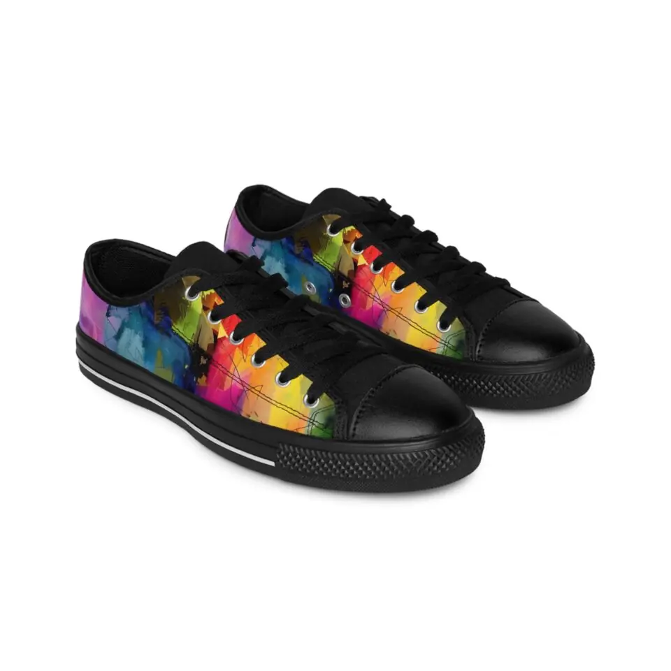 Colorful Abstract Men's Sneakers - Vibrant Artistic Casual Footwear