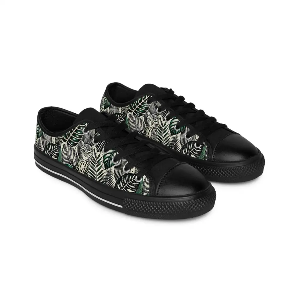 Men's Sneakers with Tropical Leaf Design - Stylish Casual Footwear for Everyday Adventures
