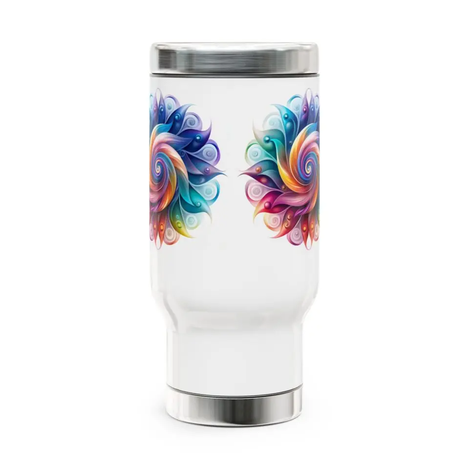 Stainless Steel Travel Mug with Handle, 14oz